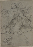 J 018
<br/>
Bisschop, door wilde dieren belaagd
<br/>
<em>Baldi, Lazzaro (1614/34-1703) - toegeschreven aan</em>